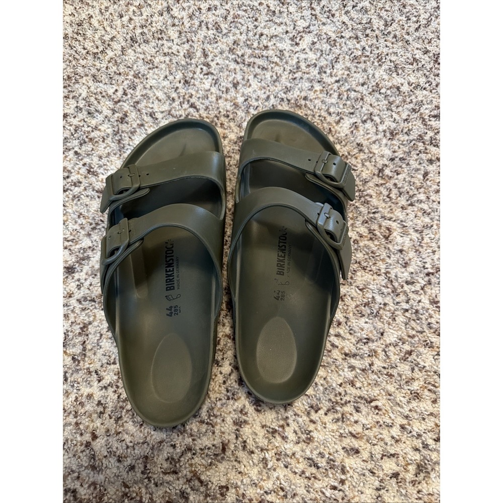 Birkenstock New Matte Olive Green Double Strap/Buckle Sandals Sz44 EU 12-12.5 US - Picture 2 of 5